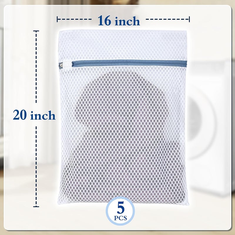 KWULP Heavy-Duty Honeycomb Mesh Laundry Bags 5-Pack (16x20 Inch) | Delicates Protector for Lingerie & Baby Clothes - Image 4